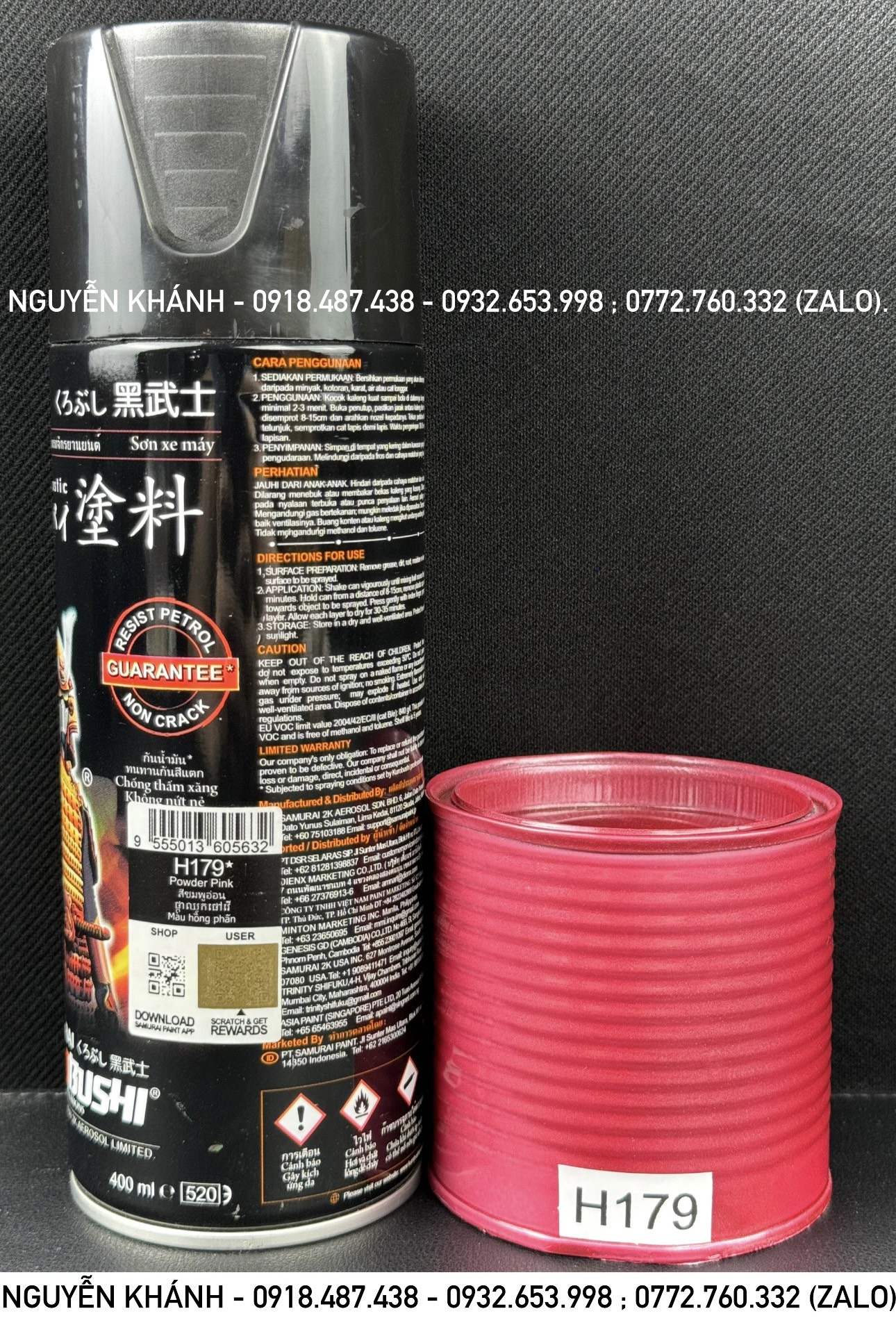 Sơn xịt samurai màu hồng phấn - H179
