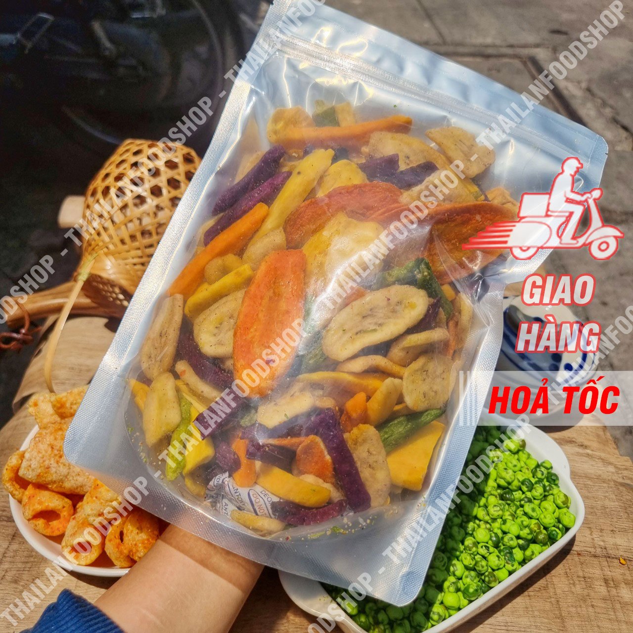 Rau Củ Sấy Thập Cẩm Không Đường - Hàng Xuất Khẩu Túi 500Gr