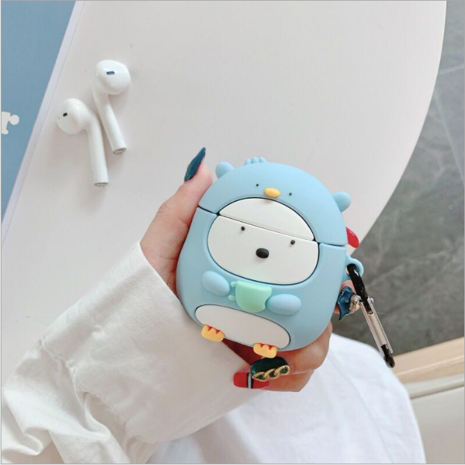 Vỏ Ốp Case airpod airpods bảo vệ bao đựng tai nghe không dây bluetooth 1/2/Pro/i12/i9/tws chống va đập - Gấu Áo Xanh