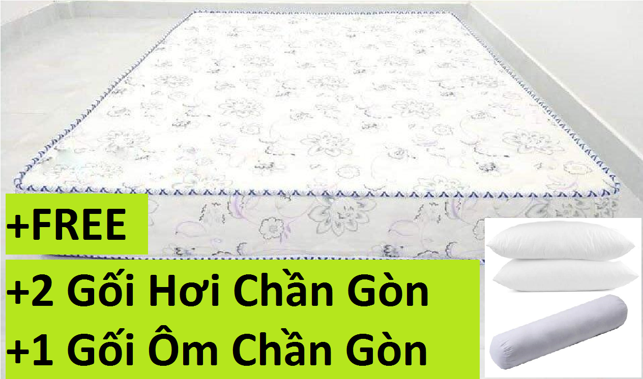 Nệm size 1m8 x2mx20cm cao su tổng hợp diamond luxury hãng sohan tặng 2 gối nằm +1 gối ôm chần gòn
