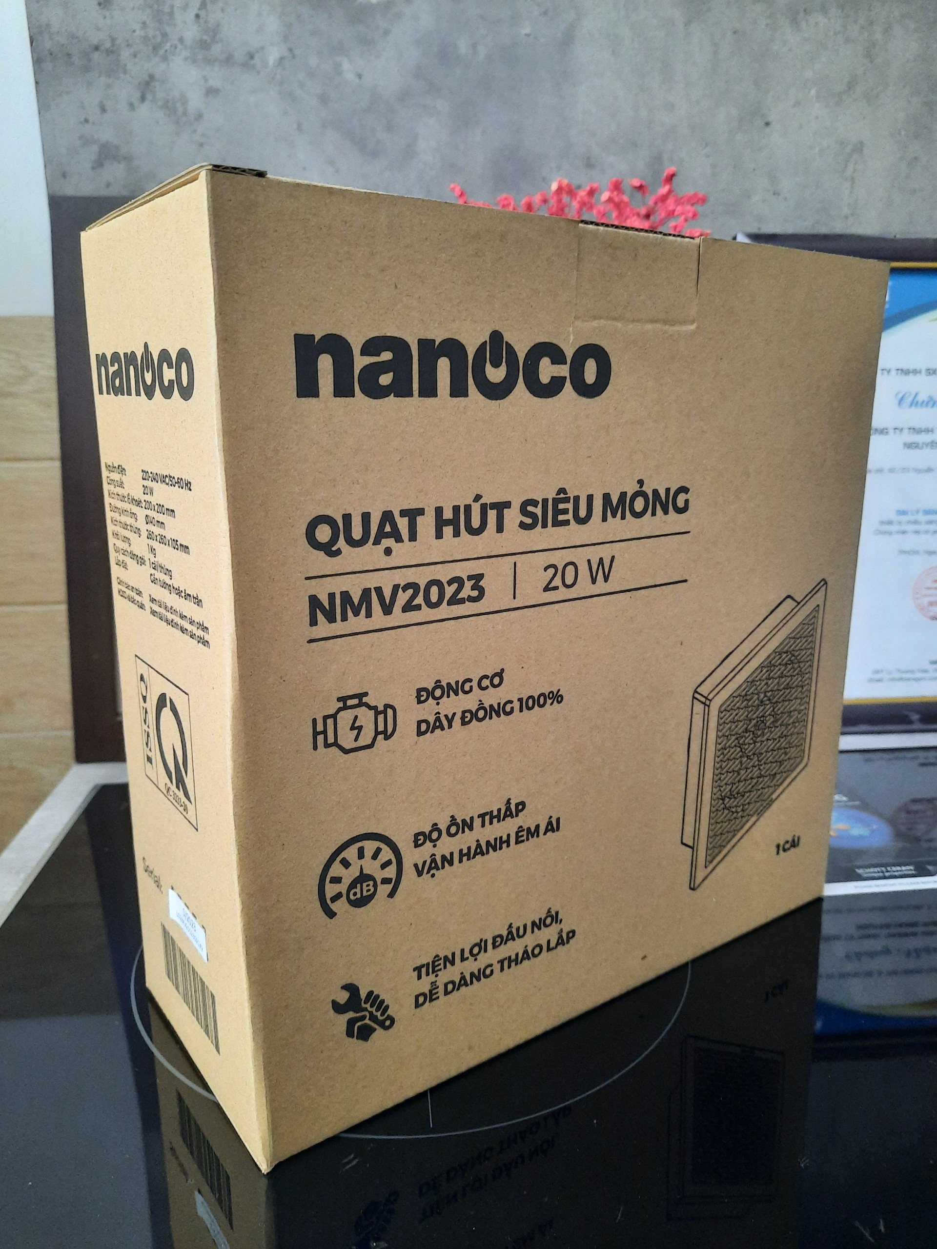 Quạt hút Nanoco âm trần và âm tường NMV2023 công suất 20W chính hãng