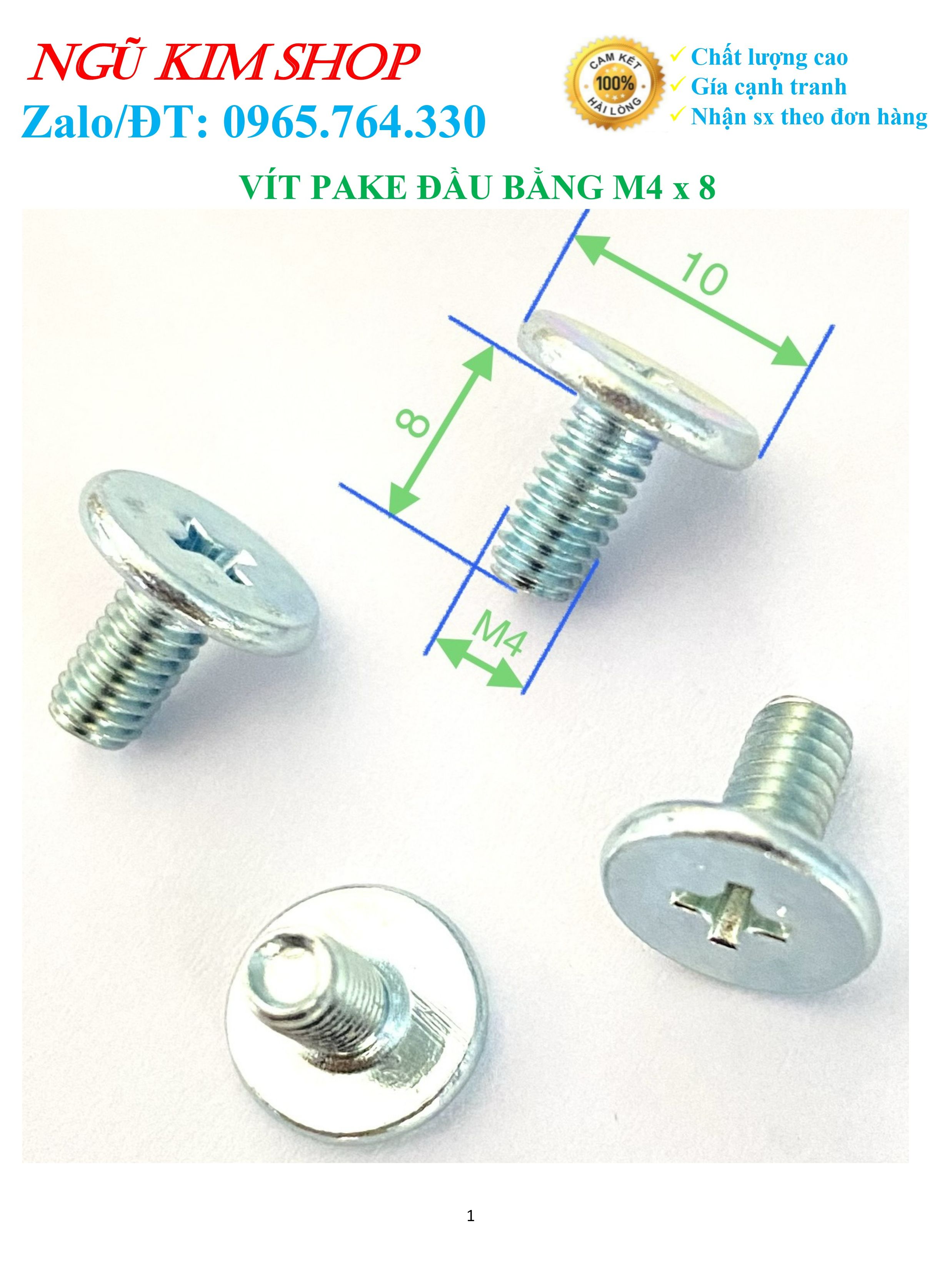 M4 X 8 Flat Head Screw _ Pack of 100