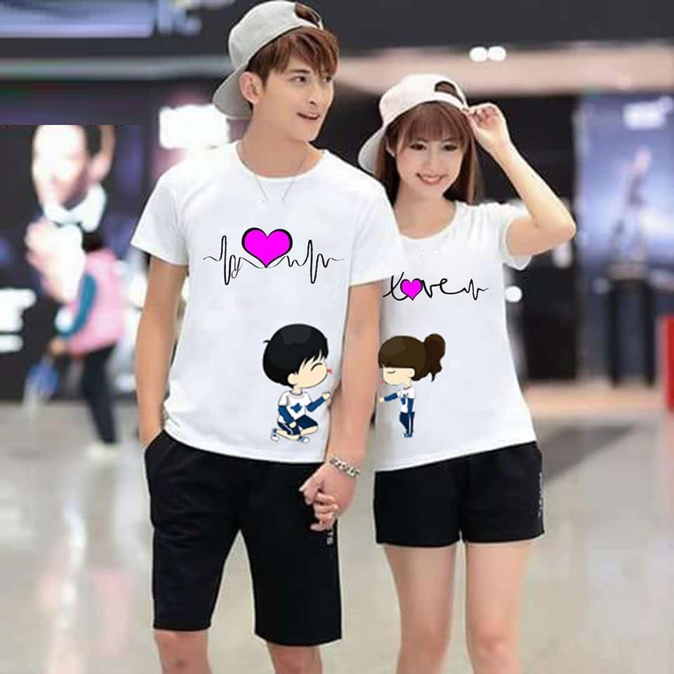 [HÀNG SIÊU CHẤT] Combo 2 Áo Thun Đôi Co Giãn Nhẹ Giá Rẻ In Hoạt Hình Phong Cách Hàn Quốc Năng Động Trẻ Trung Vải Cotton Mát Mịn, Áo Đôi Tình Yêu, Đăng Dương Fashion Nhận In Áo Theo Yêu Cầu
