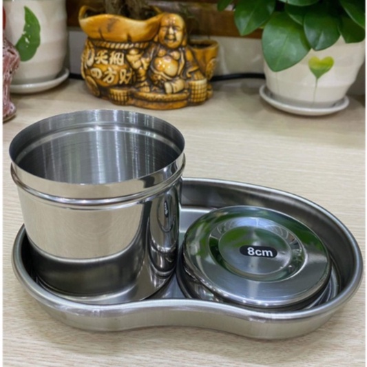 Khay Hạt Đậu , Hũ Inox mạ vàng cao cấp