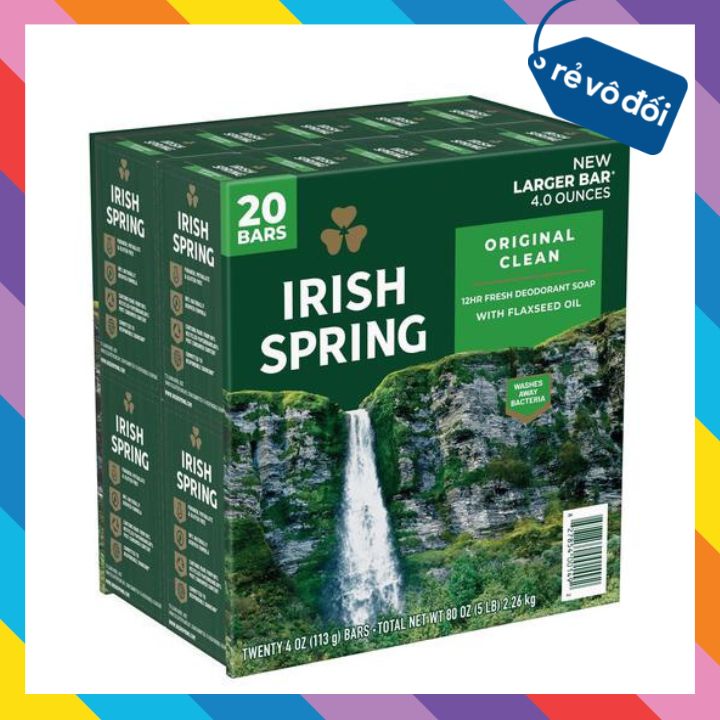 Combo 3 cục xà phòng diệt khuẩn Irish Spring Original Clean 113g