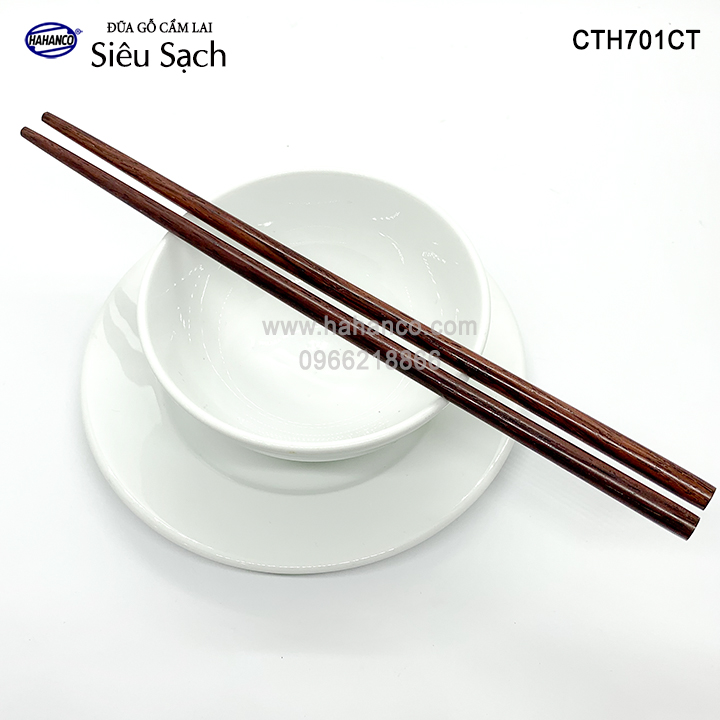 Đũa tròn gỗ Cẩm Lai Siêu sạch (10 đôi) gỗ tự nhiên vân đẹp /Chopstick of HAHANCO (CTH701CT)