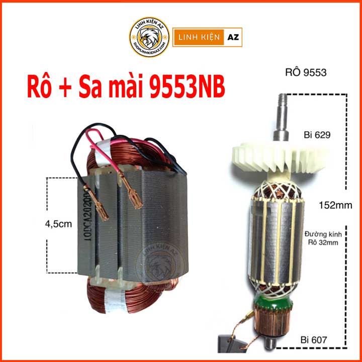 Rô và stato máy mài makita 9553 / chọn bộ rotor và stator 9553 9554 9553hn