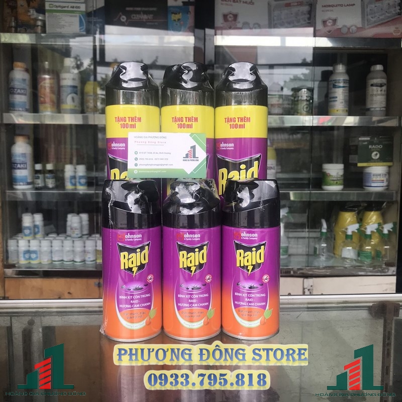 Bình xịt muỗi, côn trùng Raid (600ml - 700ml)