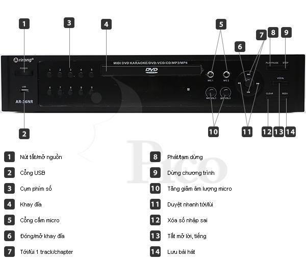 [HCM]Đầu Karaoke ARIRANG AR-36NR (Đen)