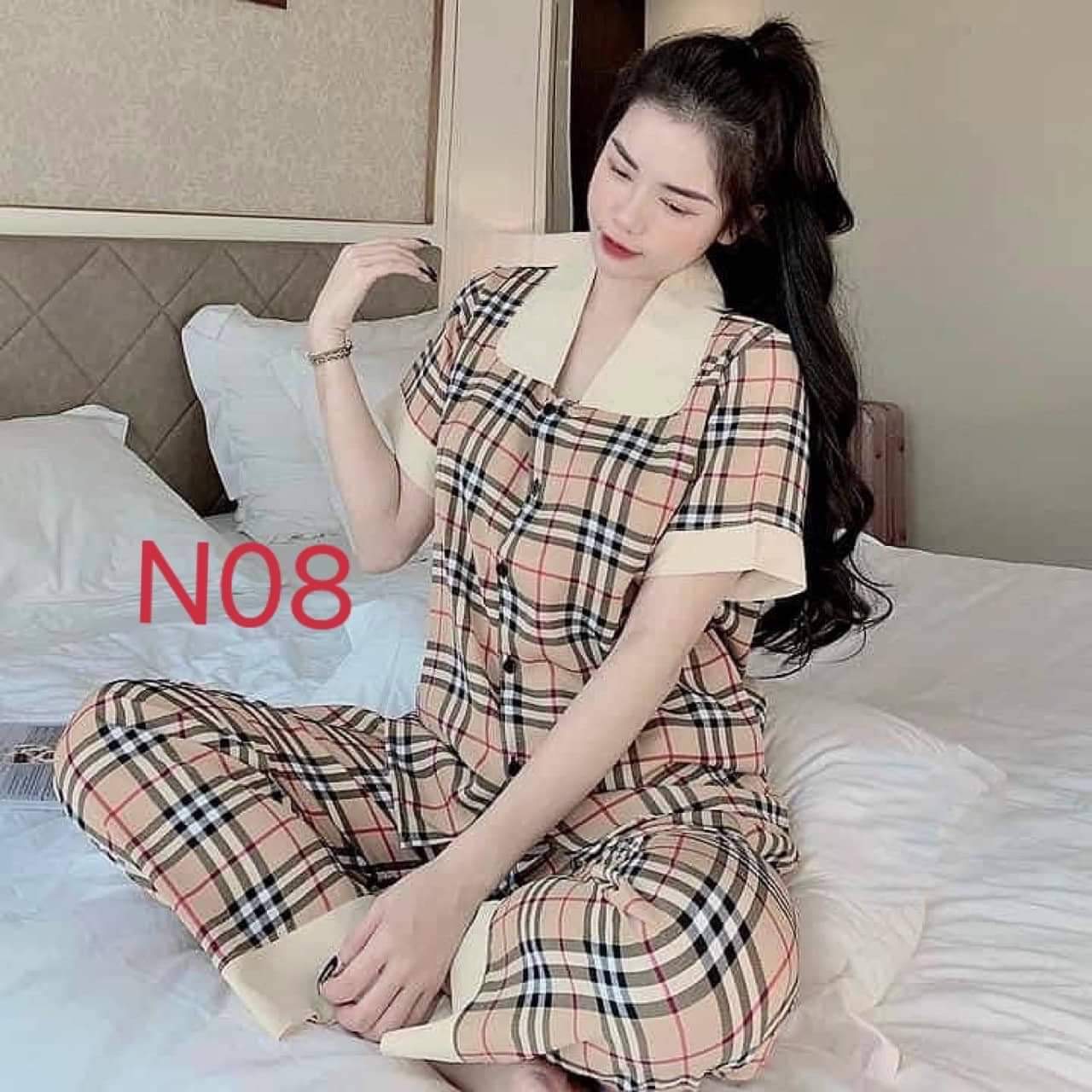 Bộ lụa Pijama lụa loại 1 chất mềm mịn, mát + Ảnh thật ,Bộ Tay Ngắn