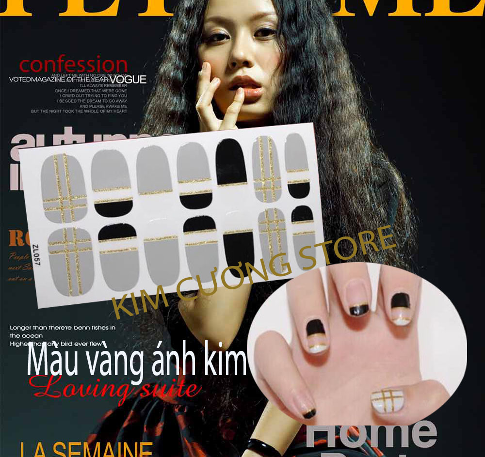 Miếng sticker dán móng tay như đi tiệm nail 3D kháng nước bền chặt - P15