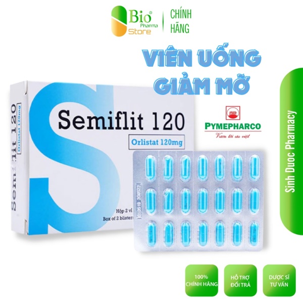 Viên Uống Giảm Cân Semiflit 120 (Hộp 42 Viên) - Orlistat / Odistad 120 mg