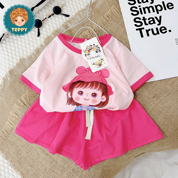 Bộ đồ mặc nhà chibi xinh cho bé gái