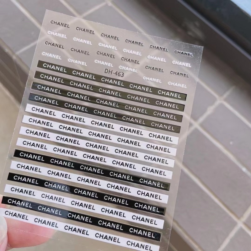 Sticker 3d thương hiệu màu hồng dán móng tay nail