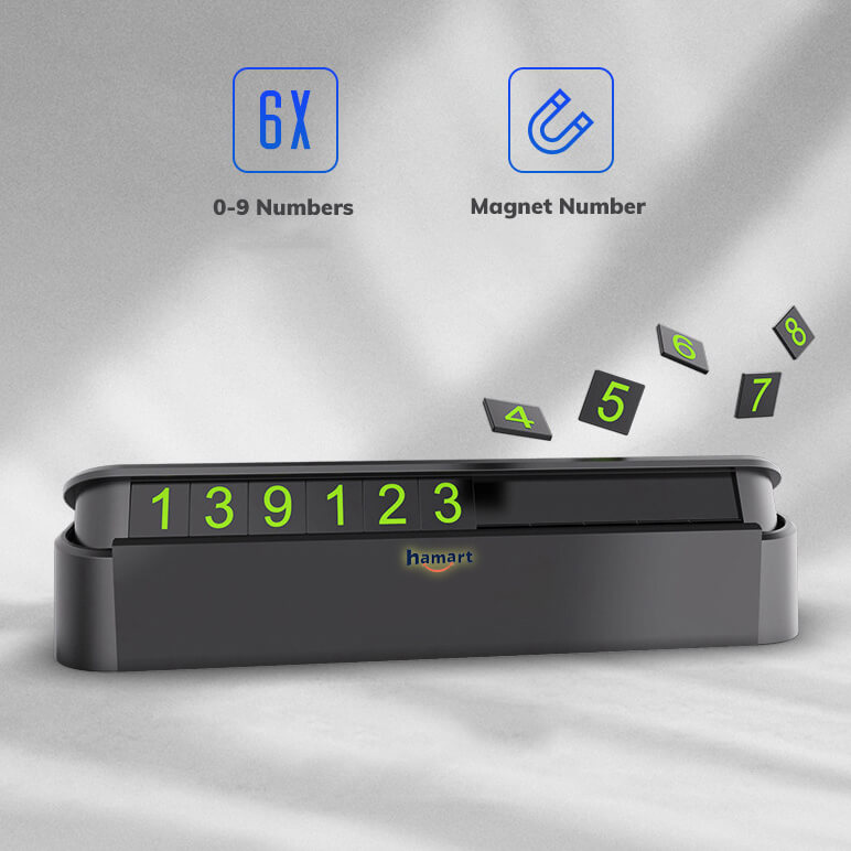 6 Function Luminous Car Temporary Parking Card Sticker with Car Air Freshener Phone Number Card Plate Car Automobile Accessories