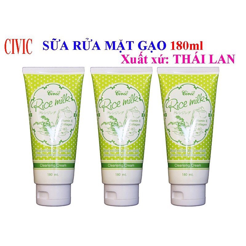 [HCM]Sữa Rửa Mặt Gạo Civic Thái Lan 180ML