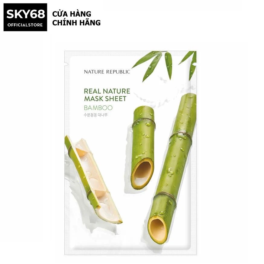 Mặt Nạ Giấy Cấp Ẩm Và Tăng Sức Sống Cho Làn Da Nature Republic Real Nature Mask Sheet 23ml - Bamboo