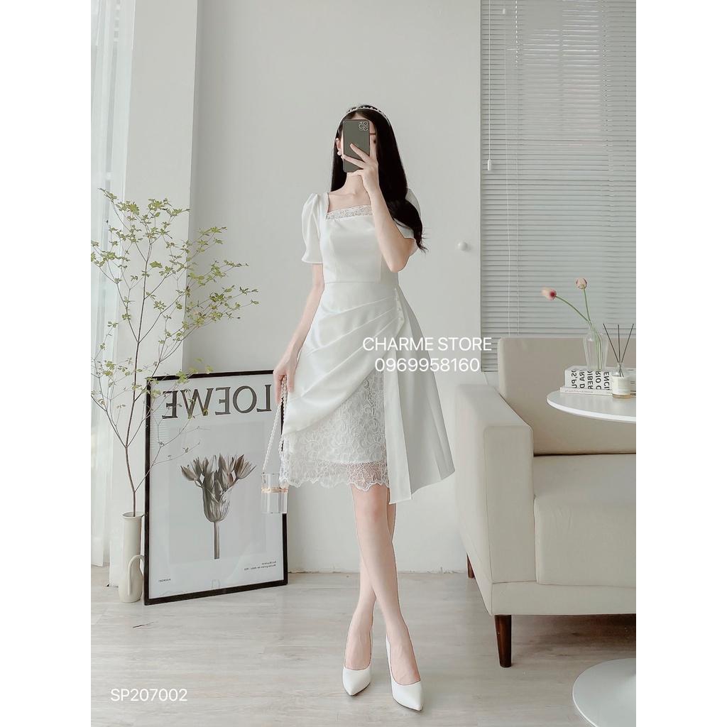 Váy ly hàn phối ren thiết kế Charme 207002