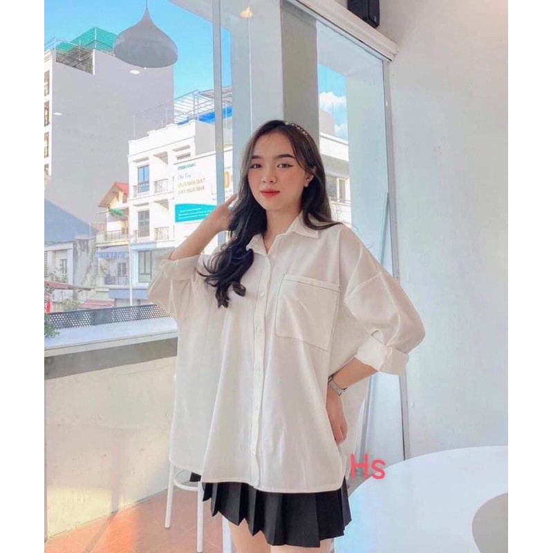 Áo sơmi viền chỉ nổi HS53