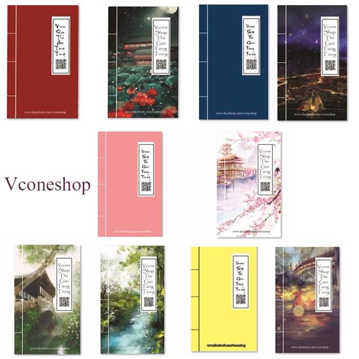 ( Combo 5 card 5 màu) Card ảnh thẻ in hình phong cảnh cổ trang phong cách kiếm hiệp Trung Quốc thiết kế độc đáo Vcone