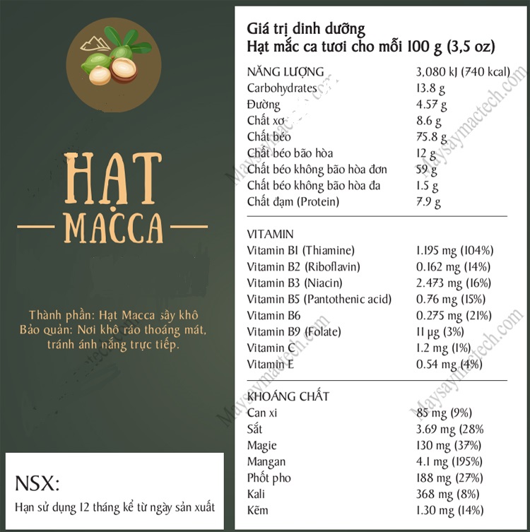 HẠT MACCA NỨT VỎ TỰ NHIÊN FT TÚI 500G