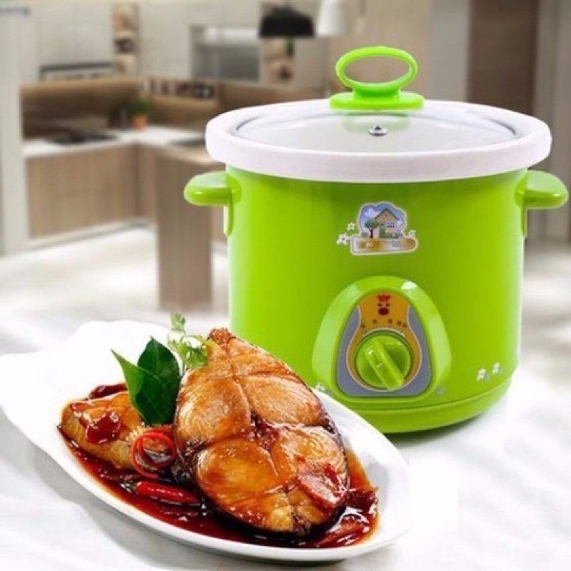 Nồi Điện Đa Năng Nồi Áp Suất Mini, Nồi Kho Cá, Nồi Nấu Cháo, Nồi Hầm, Nồi Nấu Chậm 1,5L Nấu Cháo Chậm Đa Năng Bảo hành 12 Tháng ( màu Xanh) - Kalpen