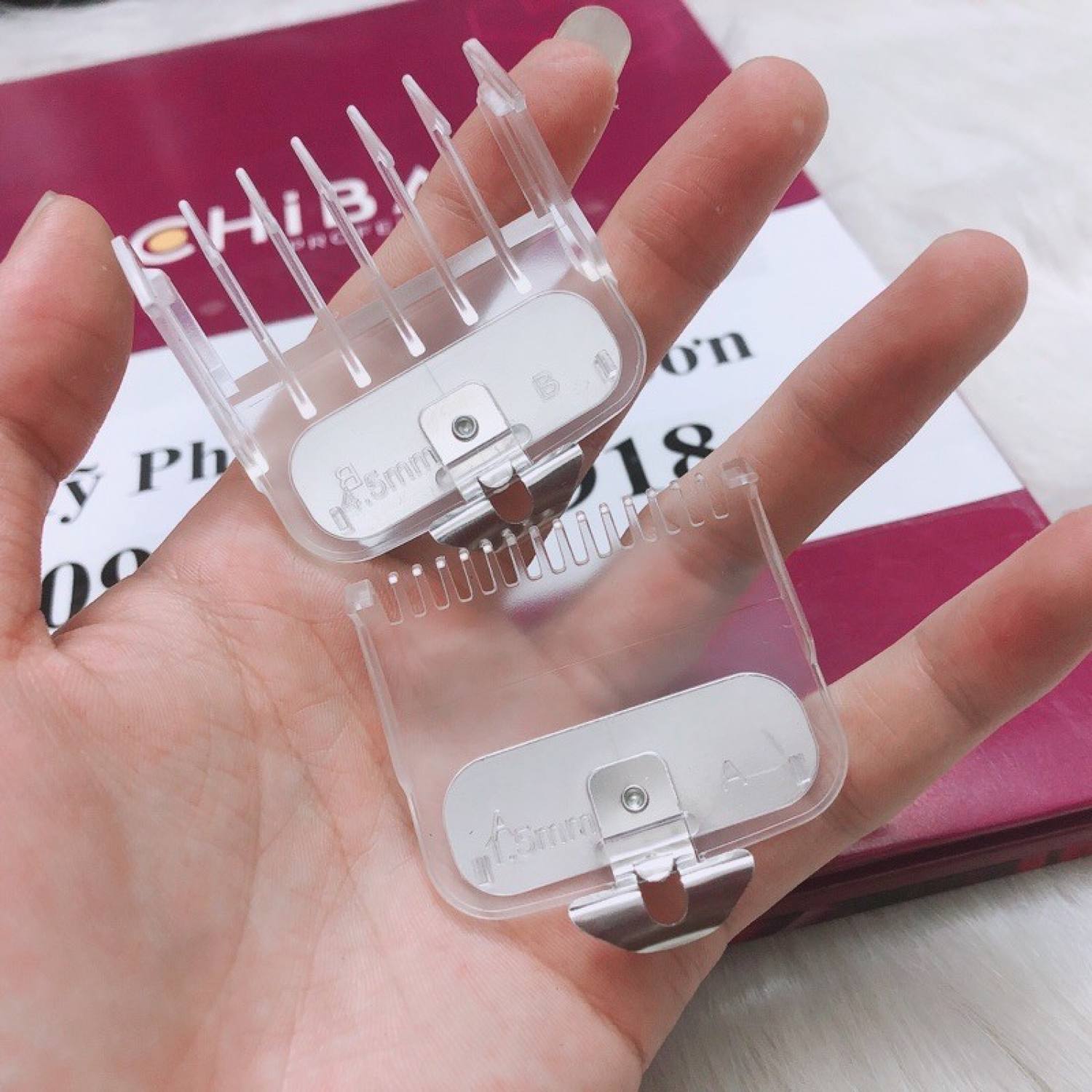 Cữ tông đơ cắt tóc 1,5mm + 4,5mm, cữ gá thép