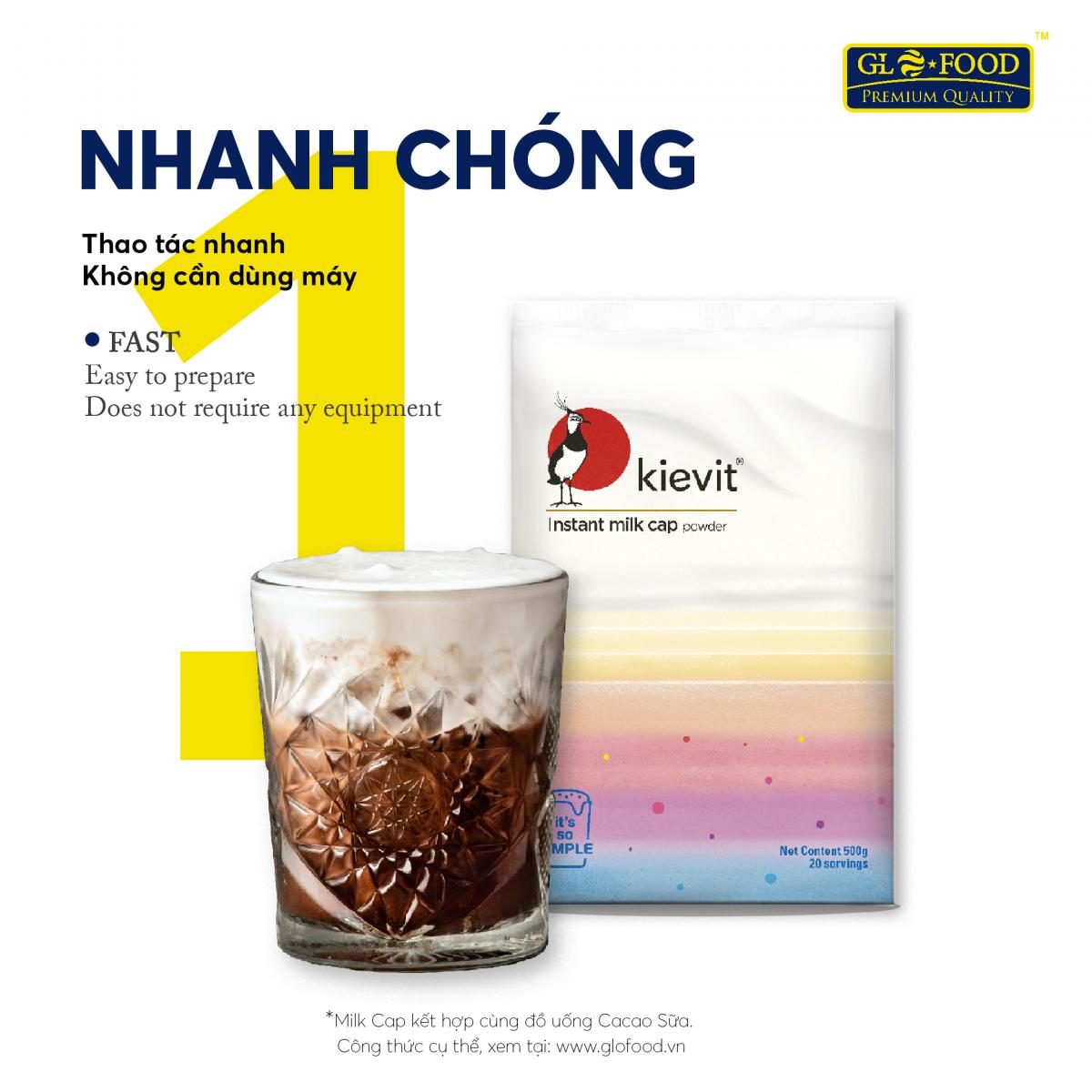 BỘT MILK FOAM 500 G - MILK CAP KIEVIT