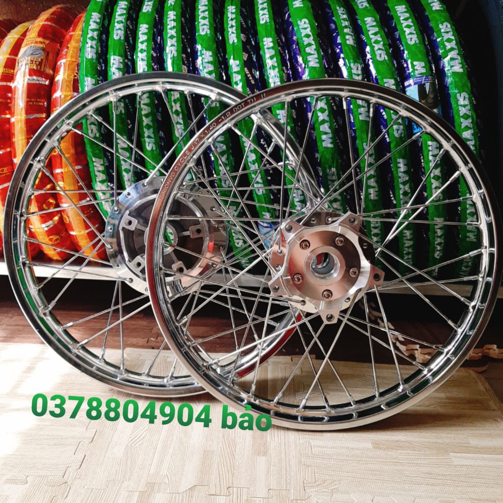 Bánh căm EXCITER 150 căm đùm mạ niềng union  như hình đã rút căm sẵn gắn như zin gồm căm đùm niềng