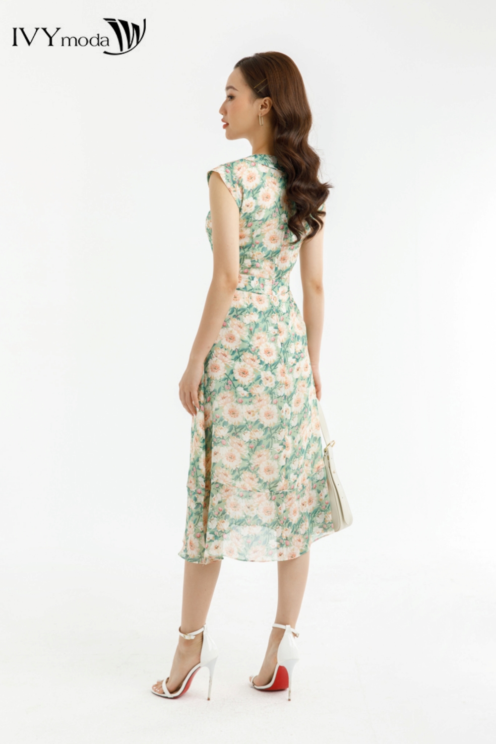 Đầm hoa tay hến IVY moda MS 41M7267