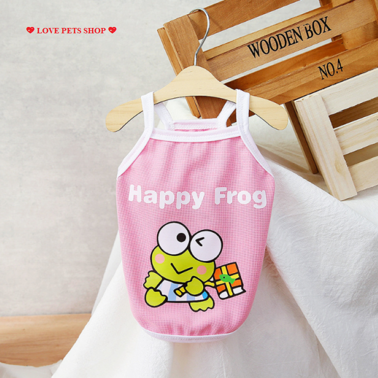Áo 2 dây cho Chó Mèo hình chú ếch hạnh phúc - Love pets shop