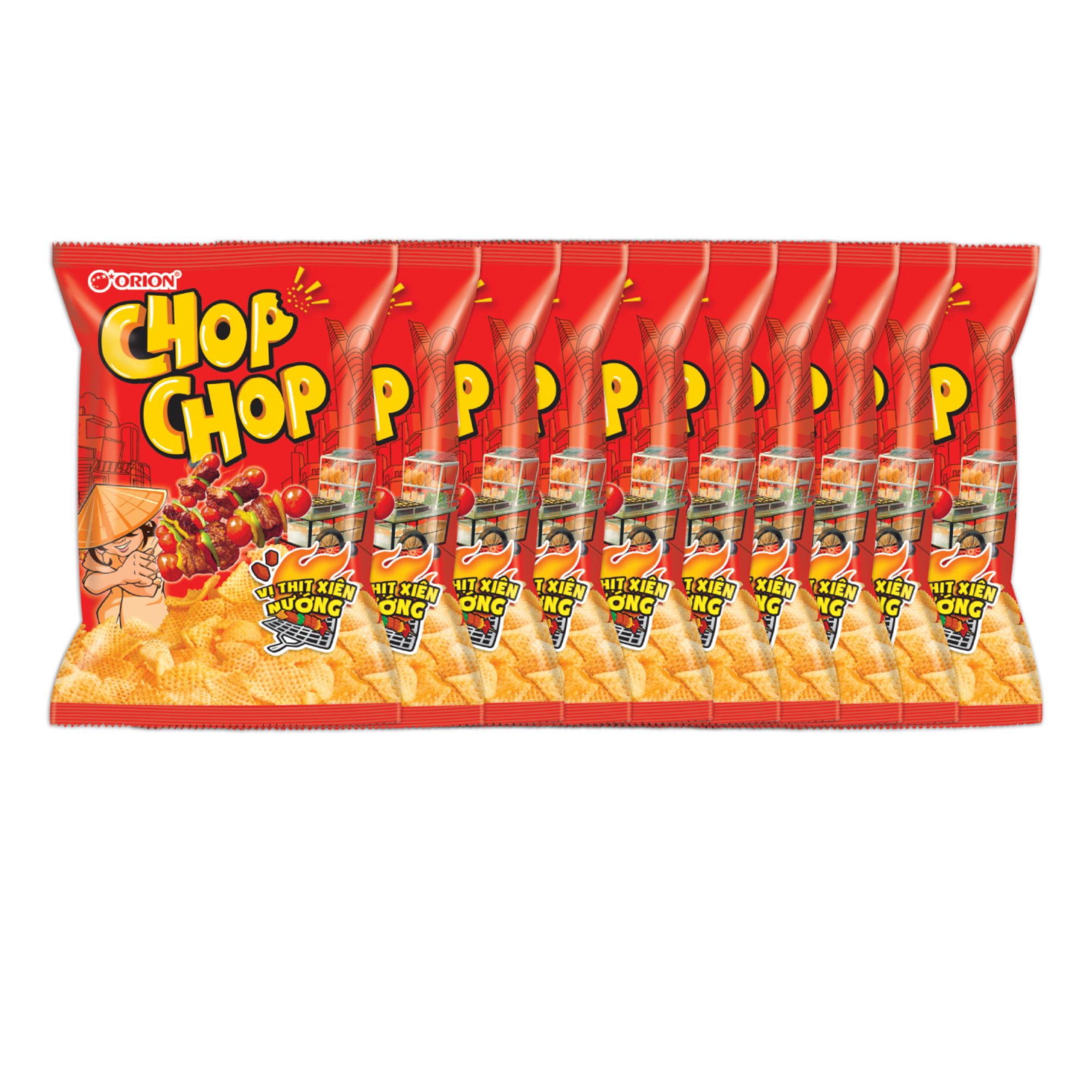 Bịch 10 gói bánh snack chop chop thương hiệu orion 36g