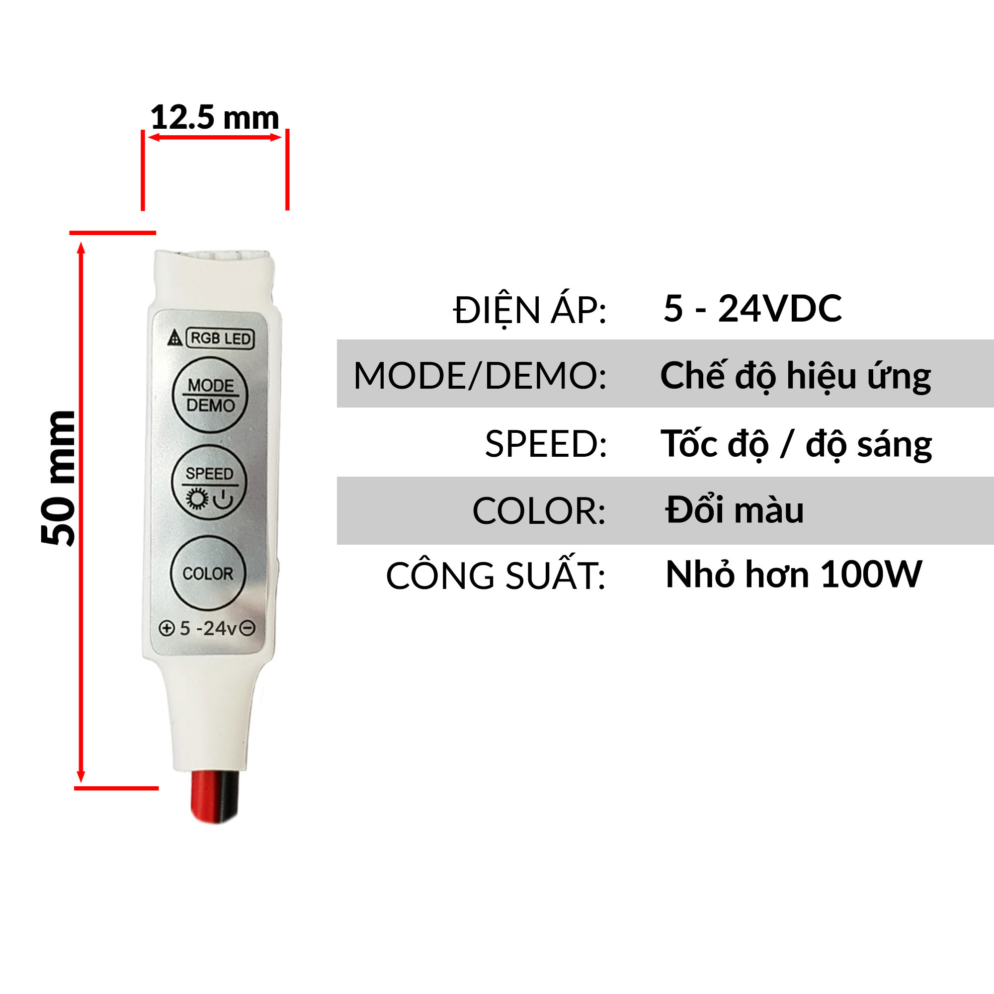 Mạch điều khiển led RGB 12VDC