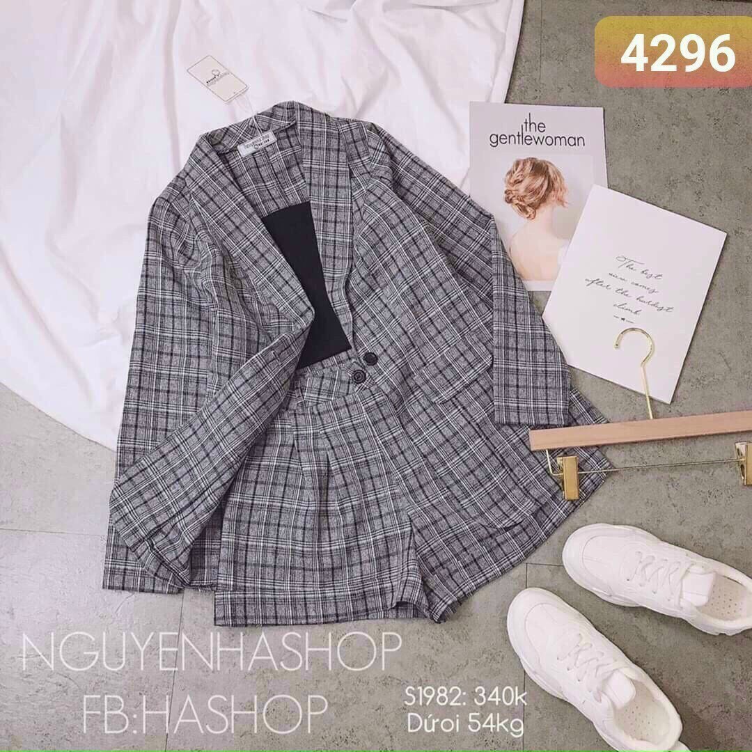 [VIDEO] Sét Bộ Vets 3 Món Caro Bố Kèm Áo Trong Thun Pozip Siêu Đẹp Công Sở &Dự Tiệc Nha Chị Em- Qc20