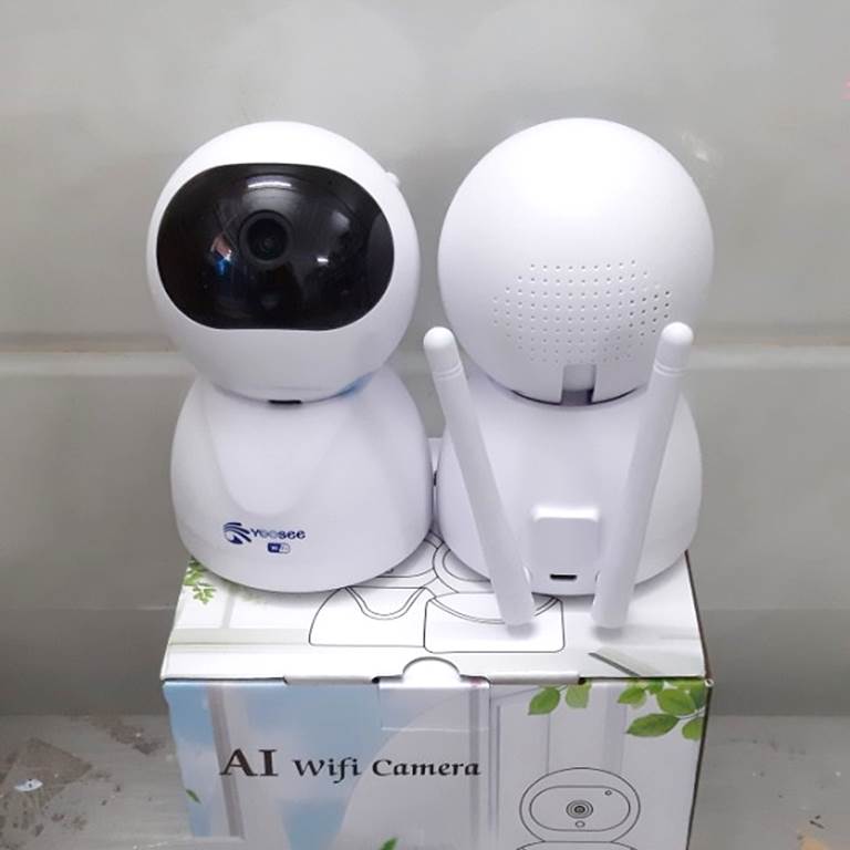 Camera wifi không dây 2 MẮT yoosee trong nhà thiết kế nhỏ gọn - hỗ trợ xem đêm hồng ngoại or có màu - đàm thoại 2 chiều - không cổng LAN