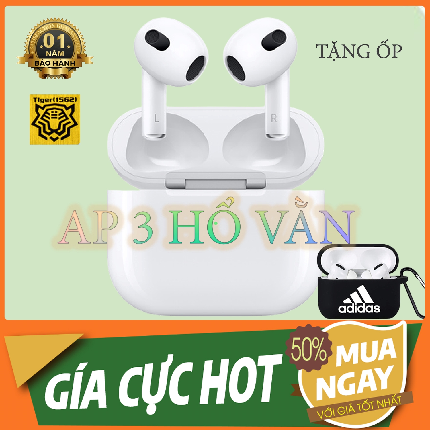 [Tặng vỏ ốp] Tai Nghe Bluetooth AP 3 Hổ Vằn Không Dây...