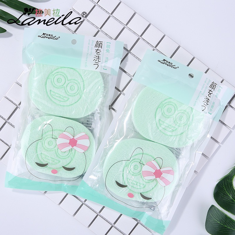 [HCM]Combo 2 Bông Rửa Mặt Bọt Biển Lameila Nha Đam