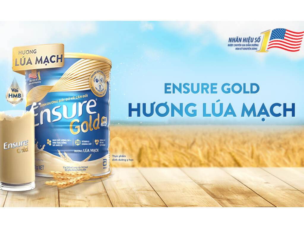 Sữa bột Ensure Gold hương lúa mạch lon 850g