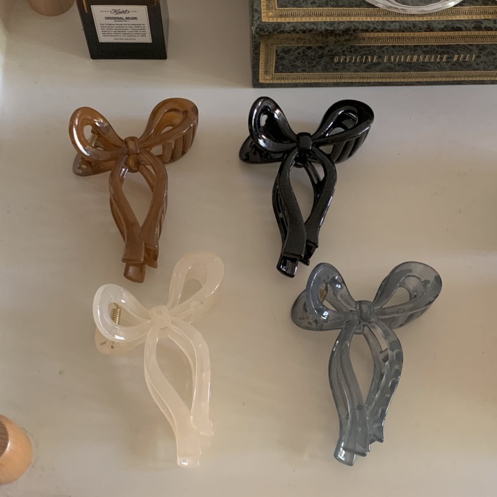 Kẹp tóc hình nơ dáng dài Modleaf Luv ribbon pin Hàn Quốc