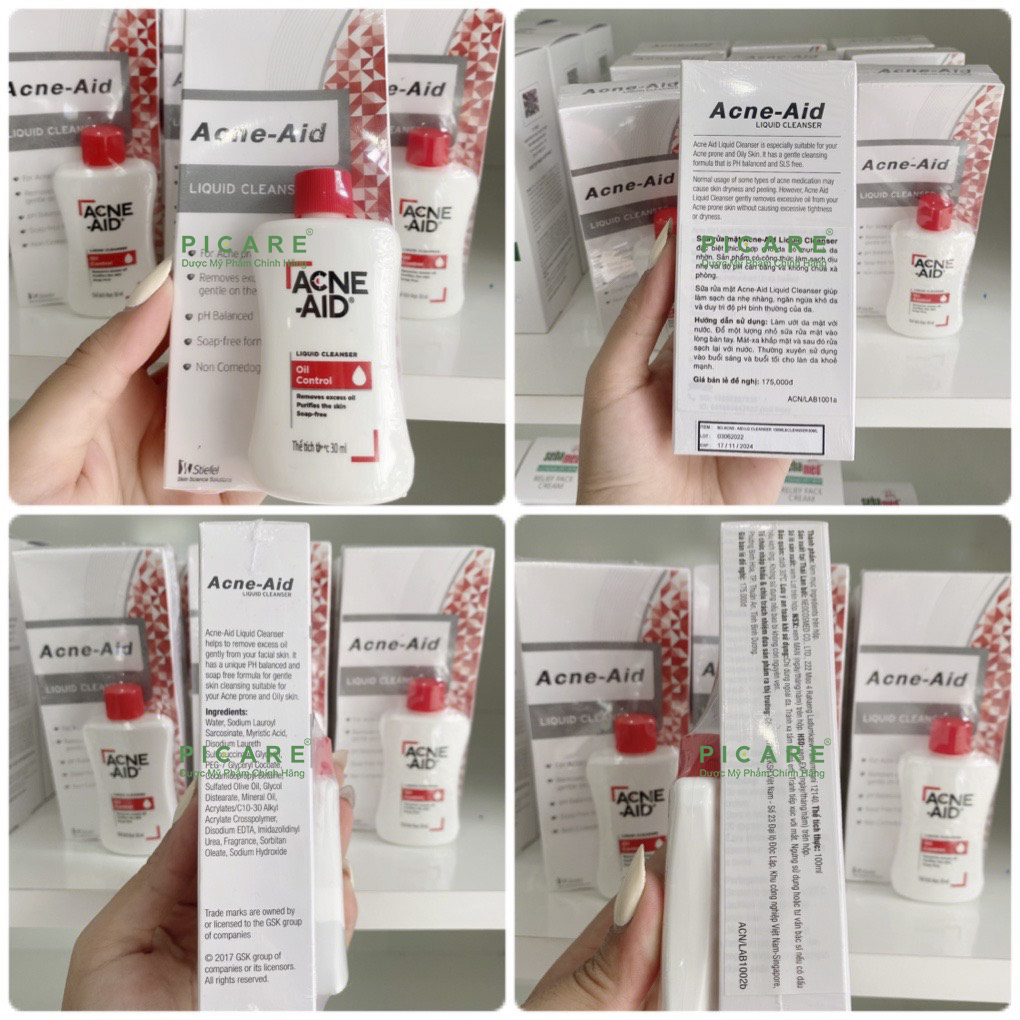 [GIẢM 20K ĐƠN 399K] ACNE-AID LIQUID CLEANSER 100ML SỮA RỬA MẶT DÀNH CHO MỤN 100ML