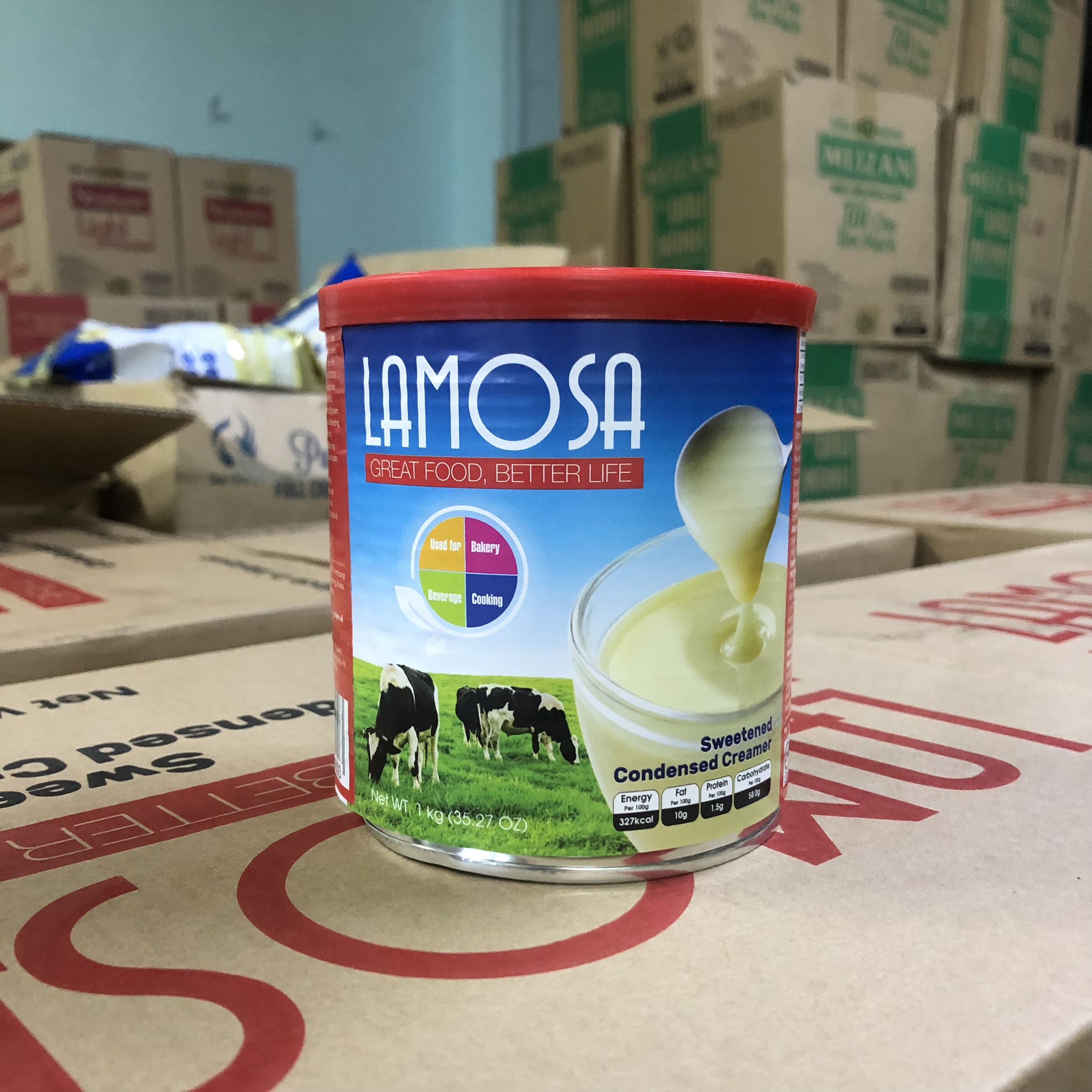 [Combo 4 Lon] Sữa Đặc Có Đường Cao Cấp LAMOSA - Lon 1Kg