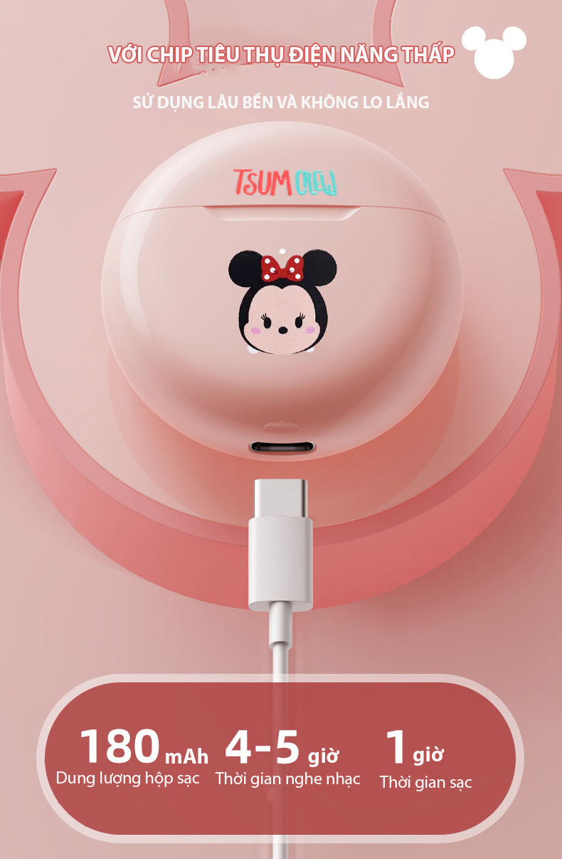 Tai Nghe Không Dây Disney KD-17 Loa Bluetooth Tích Hợp Micrô, Điều Khiển Từ Xa, Chất Lượng Âm Thanh Tốt