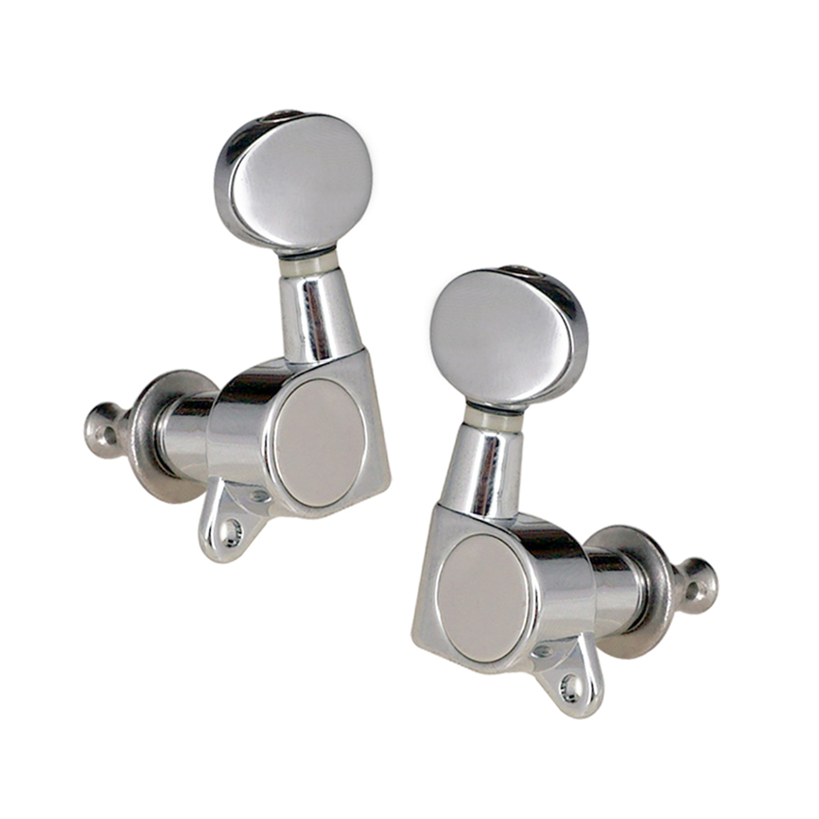 Guitar String Tuning Pegs Tuning Machines Sealed Machine Heads Tuning Keys Oval Button 6 Right for Electric Guitar or Acoustic Guitar Chrome Silver
