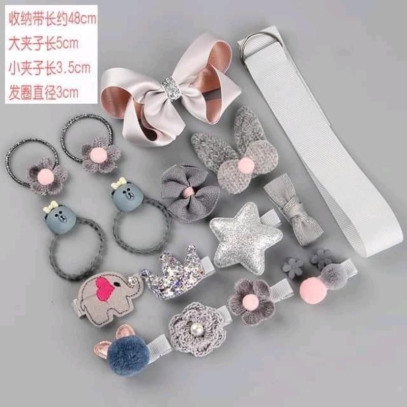 [HCM]Hộp Nơ Kẹp Tóc 18 Món Mẫu Mới