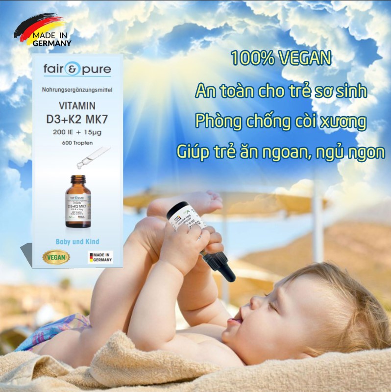 Vitamin D3 K2 MK7 Fair & Pure Đức