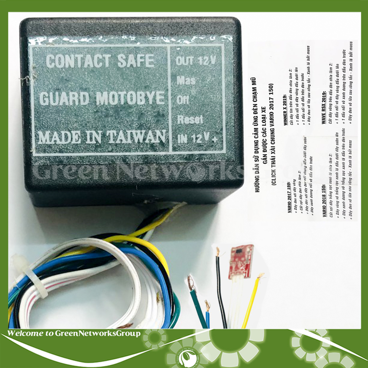 [HCM]Cục cảm ứng đèn chạm mũ gắn cho Vario Winner X Wave RSX Greennetworks