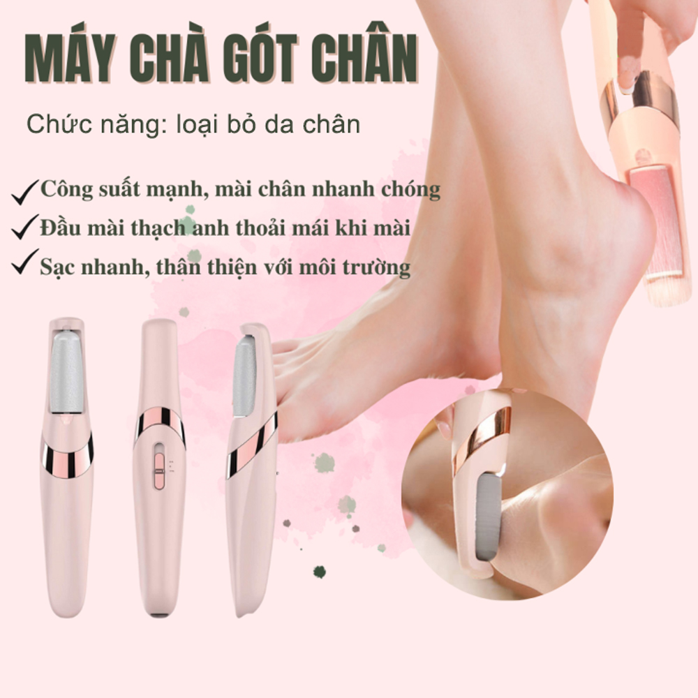 Máy Mài Chà Gót Chân Cầm Tay (Màu Hồng)