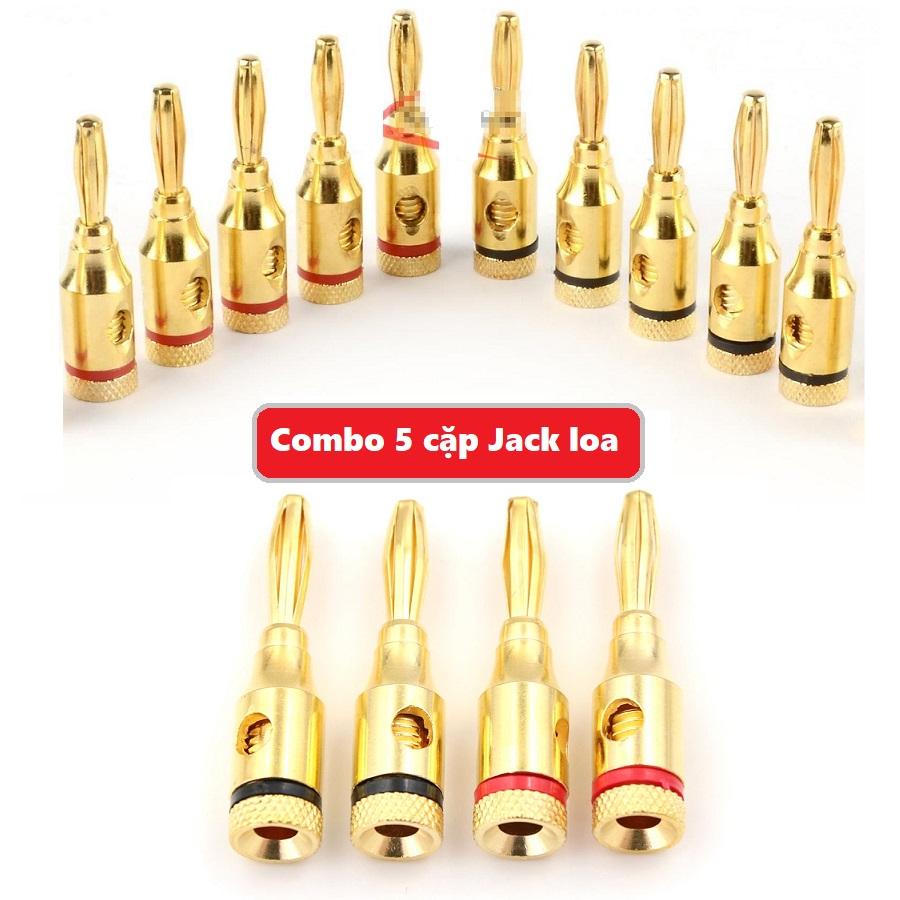 Combo 5 Cặp jack cắm loa, jack bắp chuối loại tốt ( 1 jack đỏ + 1 jack đen )