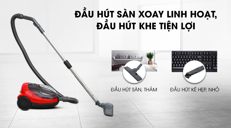 Máy hút bụi Hitachi CV-SF20 màu đỏ - [Hàng chính hãng] [Gian hàng uy tín]