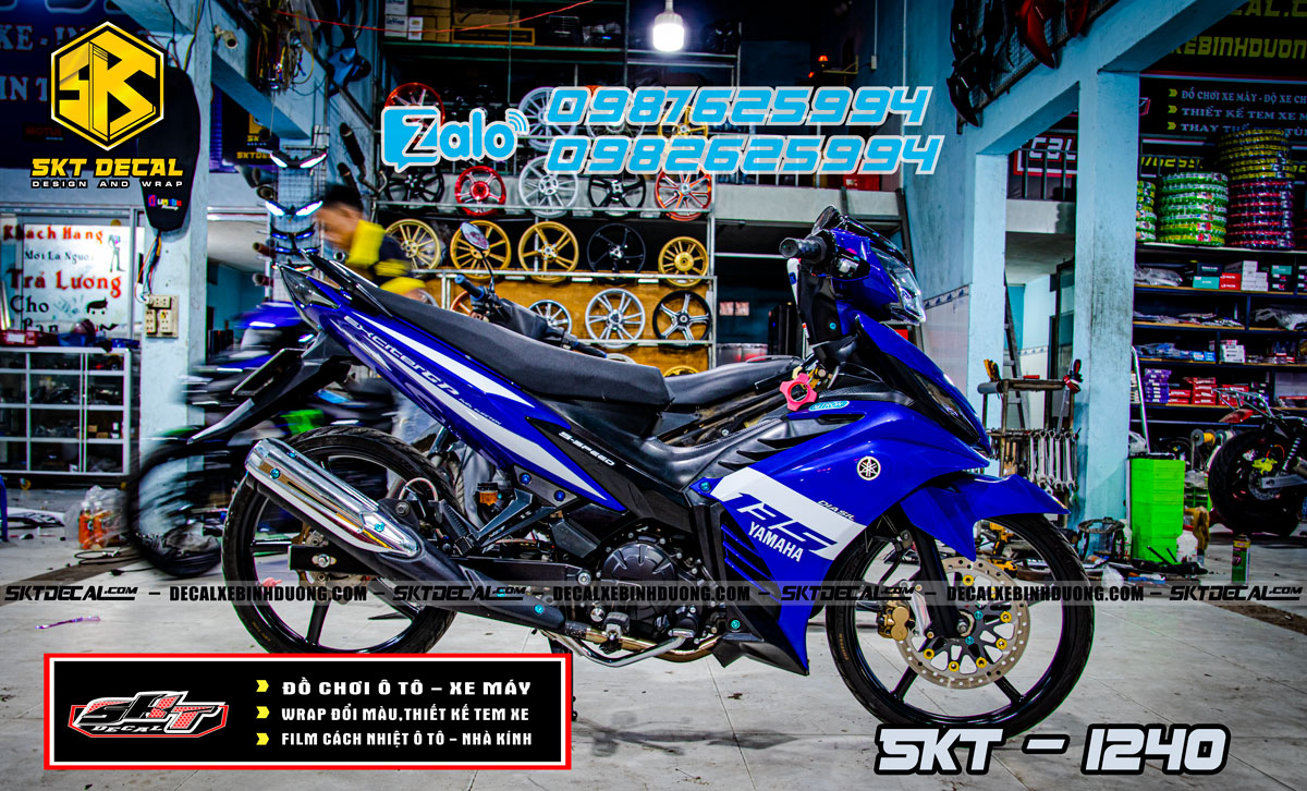 Tem Trùm Exciter 135 Xanh Trắng Chế 1240